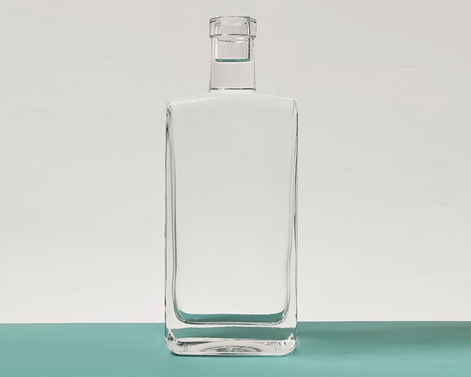 Botella de Ginebra de vidrio Flint de 350ml Rectangular GPI Acabado Extra White