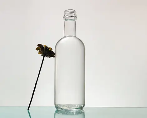 250ml redondo extra blanco Flint Glass Thread Top Gin botella