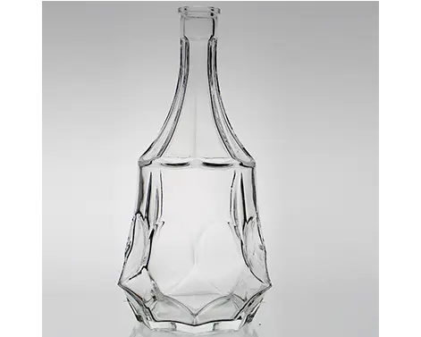 Botella de coñac con forma única de vidrio de pedernal blanco extra de 1,5 L