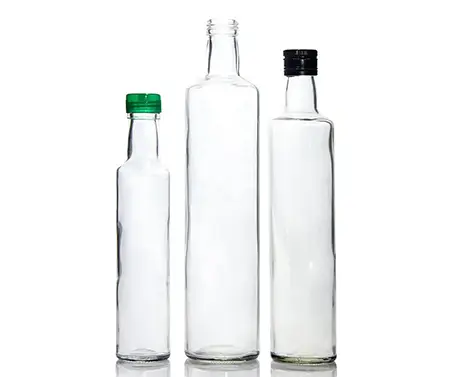 Botella de vidrio de aceite de oliva blanco extra redondo vacío 500ml