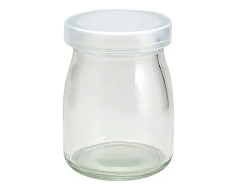 Tarro de vidrio de leche redondo transparente de 125ml