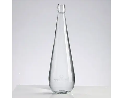 75cl extra blanco redondo elegante hilo superior botella de agua de vidrio