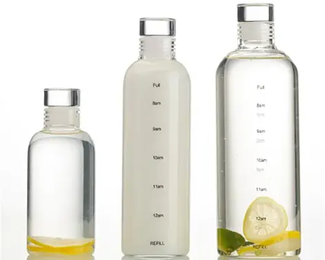 Botella de vidrio de agua de primavera color cristal extra de 750ml