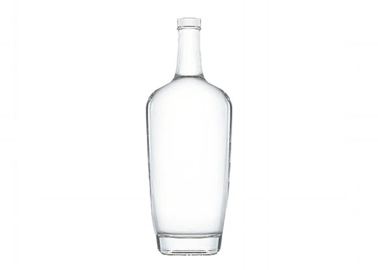 Botella de cristal de vidrio Flint extra blanco oval de 750ml