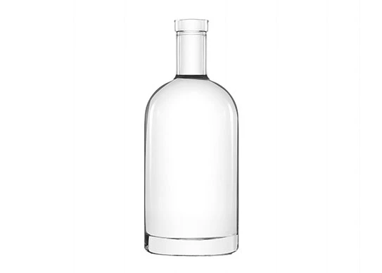 Botella de vidrio redonda de vodka nórdico Flint extra blanco 750ml