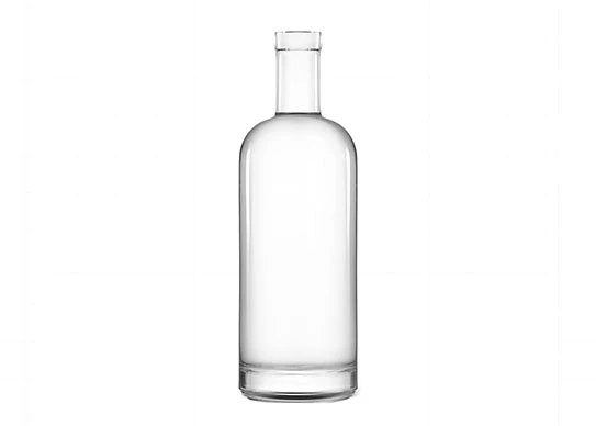 Botellas de licor de 75cl de contenedor de vidrio extra blanco base gruesa redonda