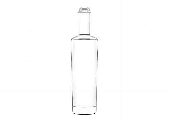 Empaquetado de vidrio de 750ml, botellas de licores altos de forma redonda con acabado GPI