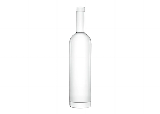 Elegantes botellas de vidrio con forma de cilindro, botella de vodka alta de 750ml