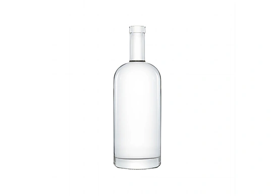 Botella de ron vodka de 700ml, botella de vidrio redonda para embalaje de Ginebra