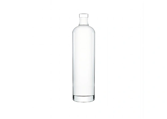 Botella de alcohol de cilindro, botella de vidrio, acabado de tapón