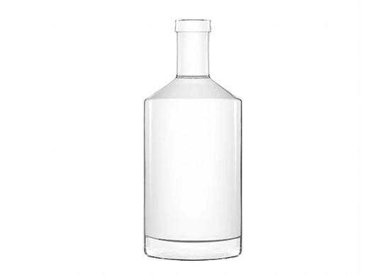 Venta caliente 700ml botella de vidrio base pesada Placa de forma redonda acabado