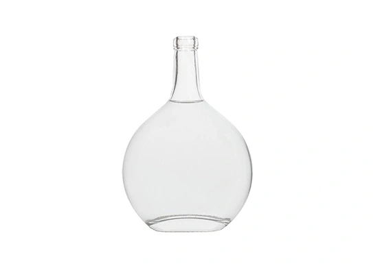 Botella de vidrio de 700ml con forma ovalada y embalaje de Ginebra
