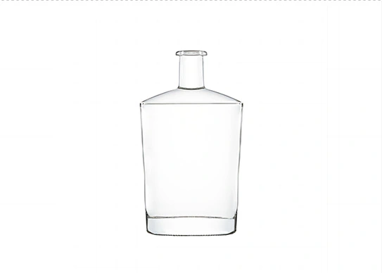 Botella de vidrio plana oval exportación a Europa