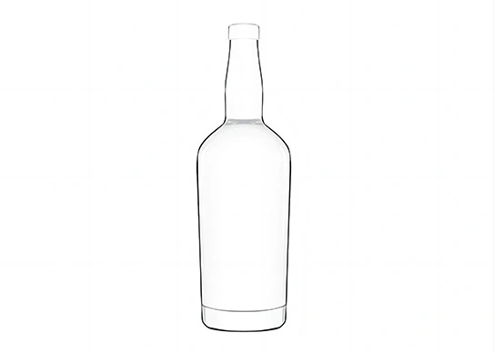 Botella de whisky 700ml botella de vidrio redonda con corcho de madera