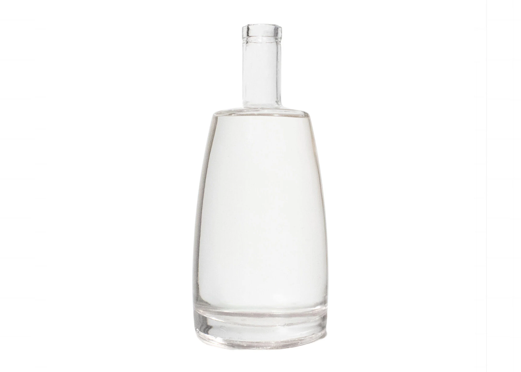 Nueva botella de tequila de 500ml, forma redonda, vidrio extra Flint