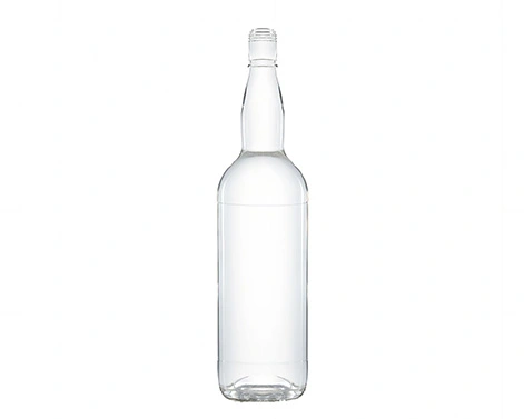 Paquete de botella de whisky de cristal superior con rosca redonda de cristal Extra Flint de 1000ml