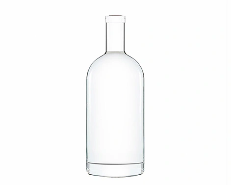 Tapón de corcho transparente cristal 1000ml botella redonda de vodka para bebidas espirituosas