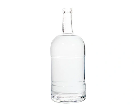 Nueva botella redonda de vodka de 1000ml, vidrio extra Flint