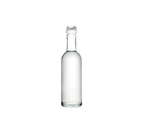Mini botella de vidrio de pedernal normal tipo nórdico redondo a granel botellas de vodka de 50ml
