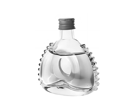 Botellas de vidrio triangulares únicas y elegantes de 50ml con tapas de tornillo para varios licores