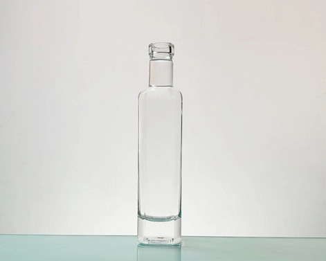 Botella de ron de vidrio transparente con pedernal blanco extra cuadrado de 250ml