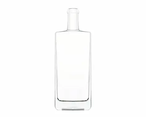 Botella de ron con forma rectangular de 750ml